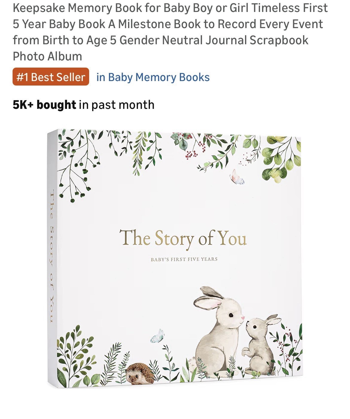 from Birth to Age 5 Gender Neutral Baby Journal Scrapbook Photo Album Ziri&Zane 