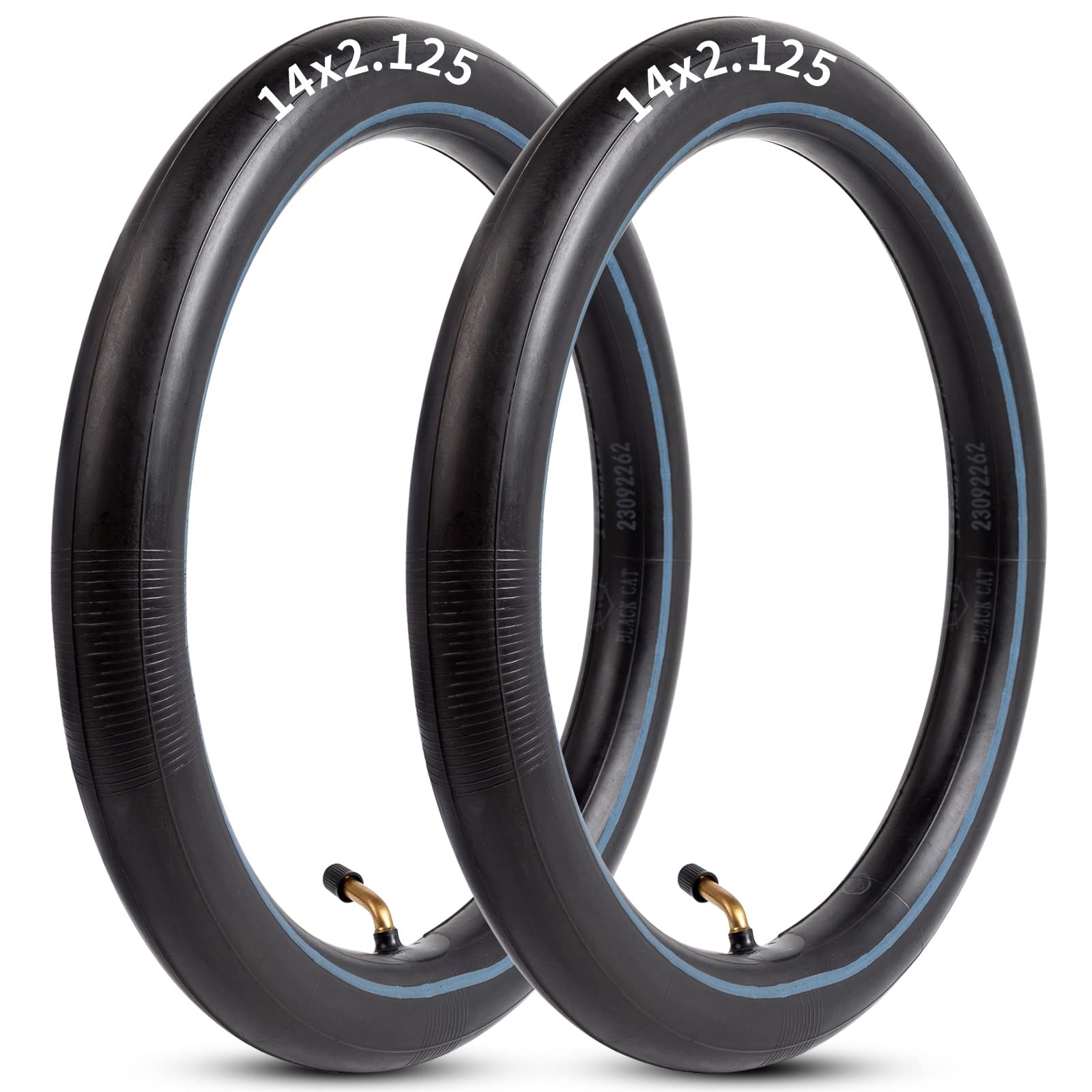 Heavy-Duty 14 x 2.125 Inner Tube 14 Inch Electric Bike Tubes 14x2.125, black 