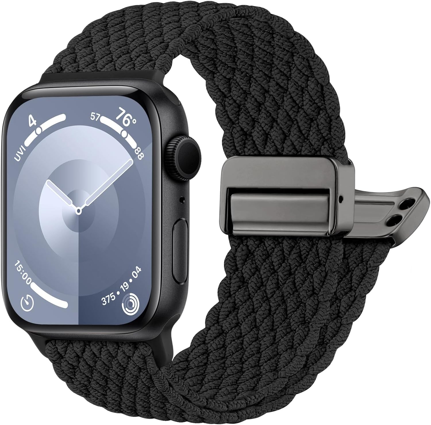 Soft Stretchy Nylon Strap for Apple Watch Series 7 44mm Elastic Band