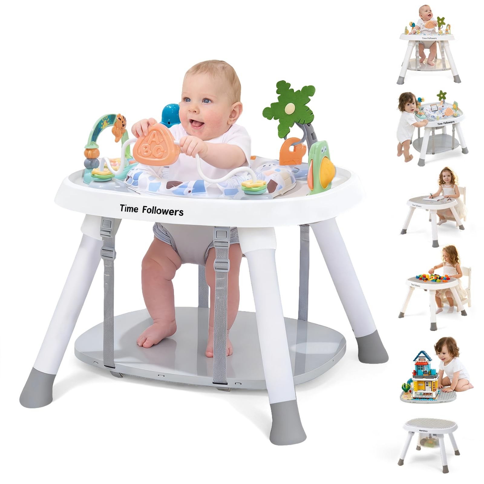 6-in-1 Baby Activity Center | Jumpers and Bouncers | 4 Stage Grow Stationary Sta
