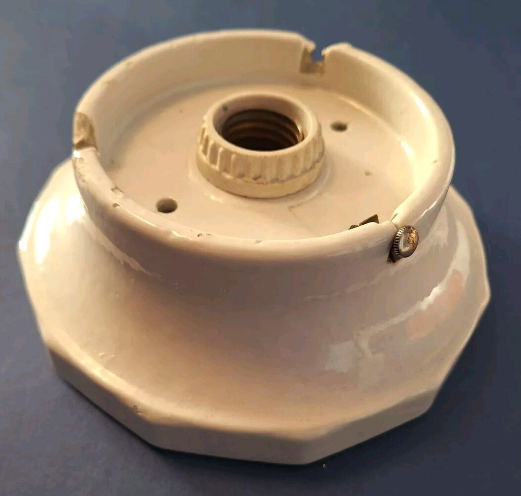 Vintage Porcelain Light Fixture Base