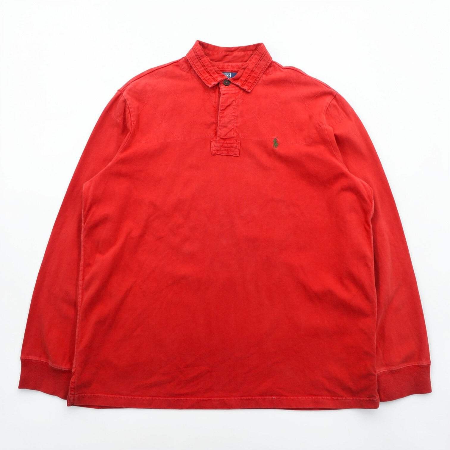 Polo Ralph Lauren 90s Long Sleeve Rugby Shirt, Size XL and Up, Elbow Patches, Sm