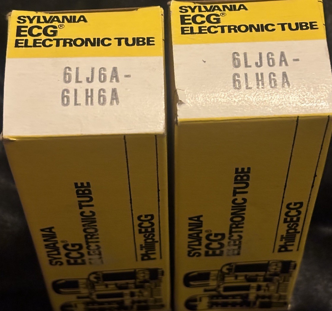 6LJ6A/6LH6A Sylvania Phillips ECG NOS Date Matched Pair Beam Triode Power Tubes