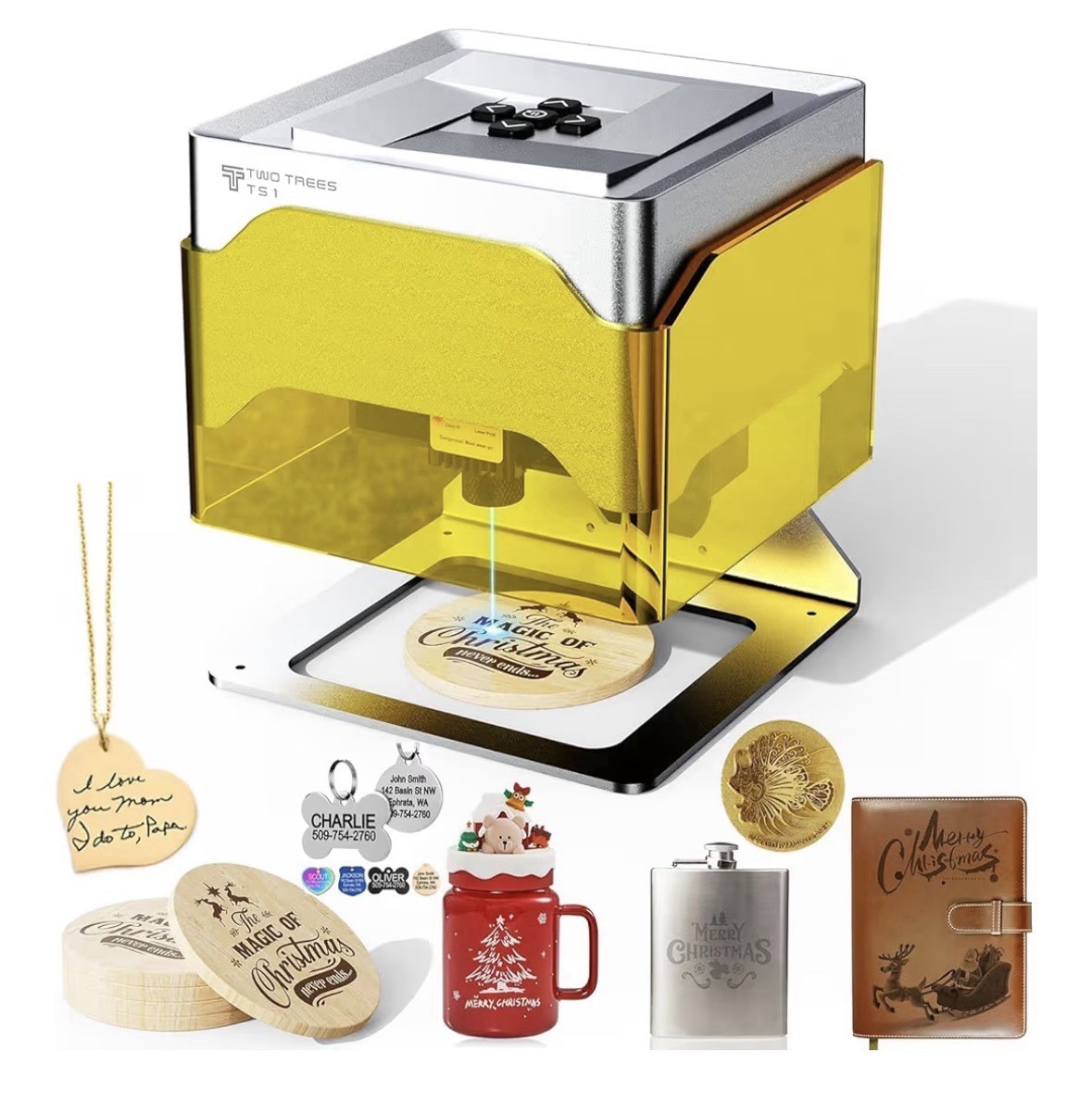 TS1 Mini 3000mW Laser Engraver, Portable Laser Engraving Machine, Laser Cutter