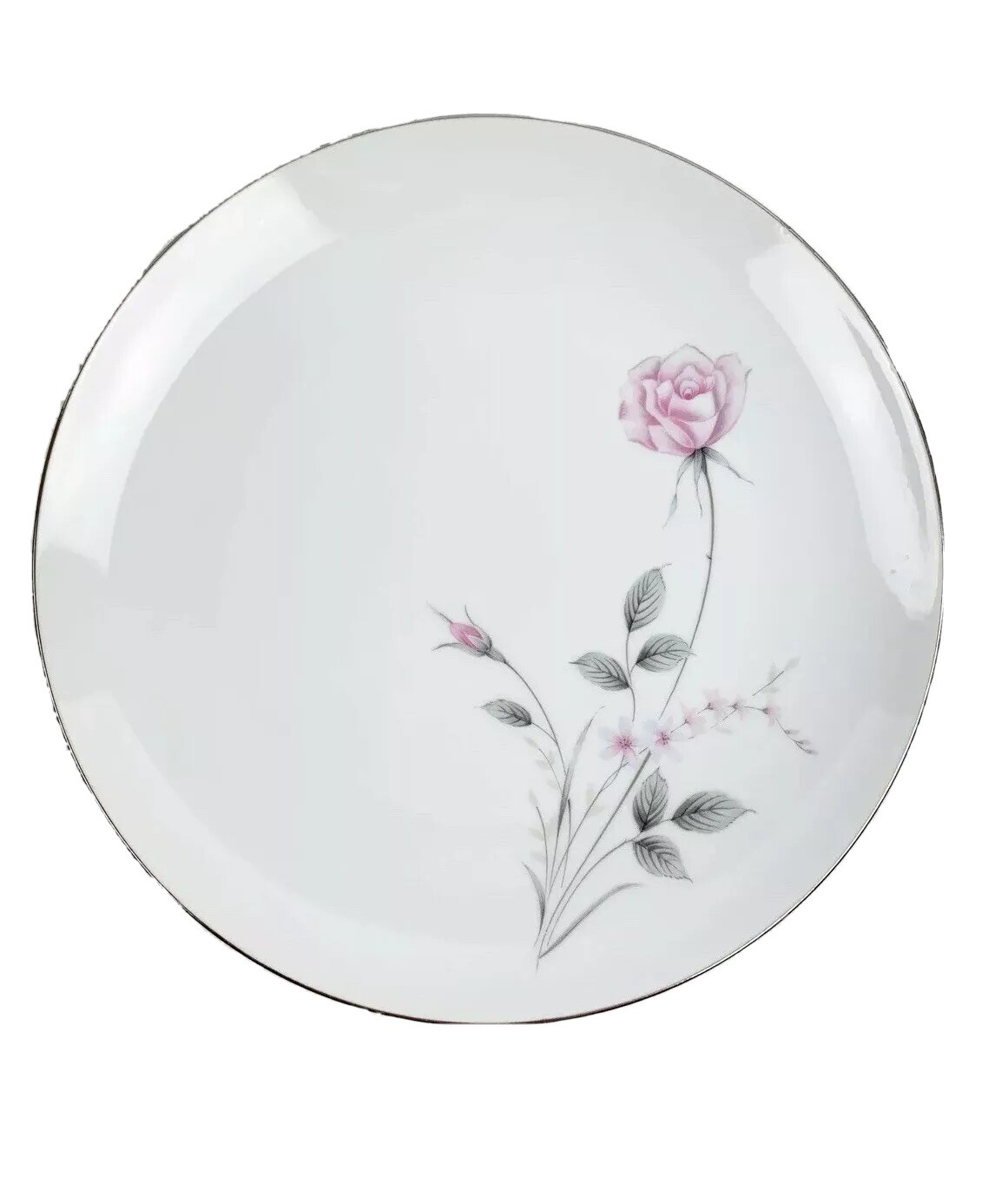 Fine China of Japan Canterbury 5211 Long Stem Pink Rose Dinner Plate