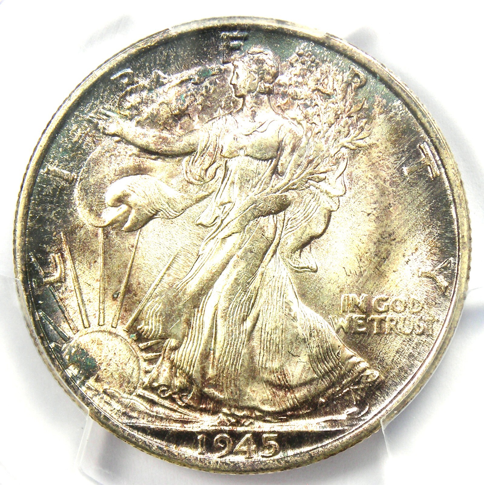 1945-S Walking Liberty Half Dollar 50C Coin - Certified PCGS MS67 - $5,750 Value