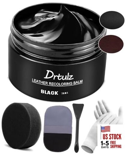 Leather Recoloring Balm, Leather Color Restorer Conditioner, Leather Black