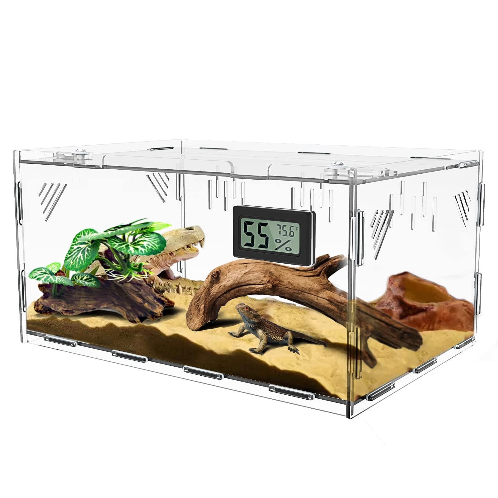Reptile Terrariums Temperature Hygrometer 11.8x7.9x5.9 Inch Acrylic Breeding