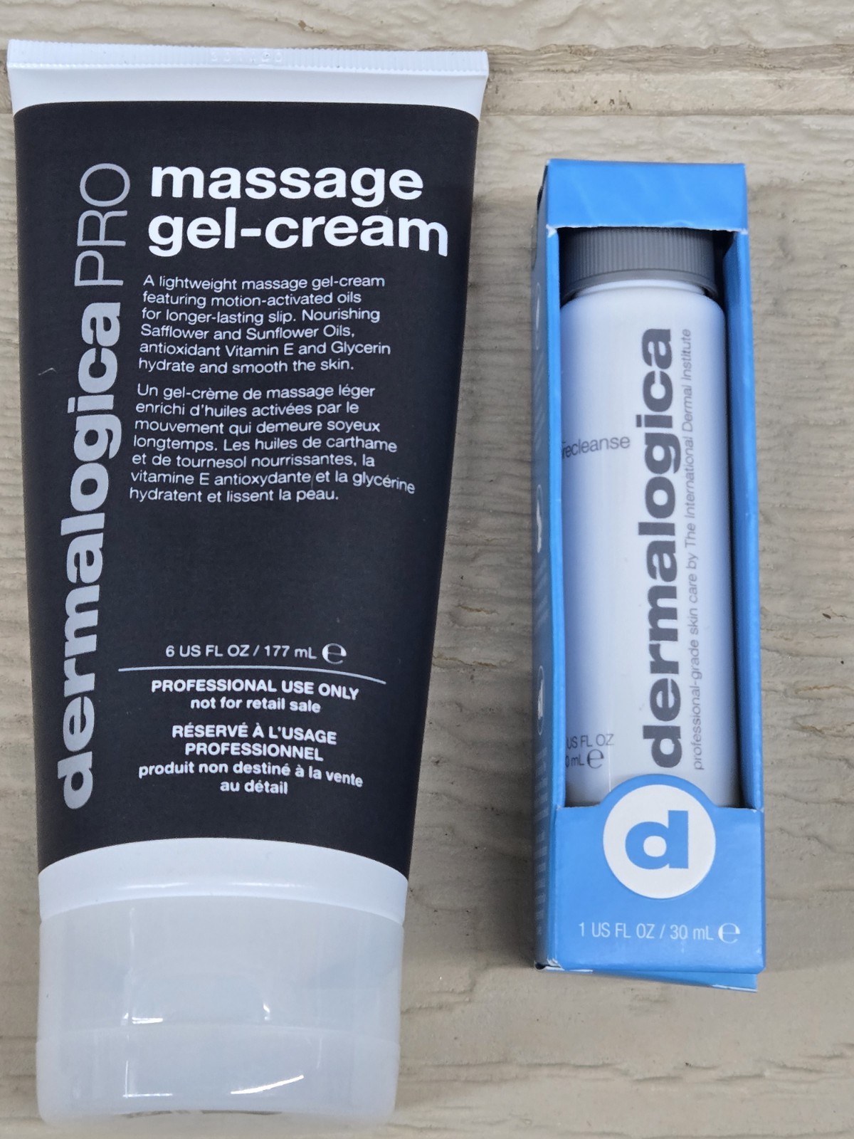Dermalogica Pro Massage Gel-Cream 6oz New and Sealed No Box & Precleanse Lot