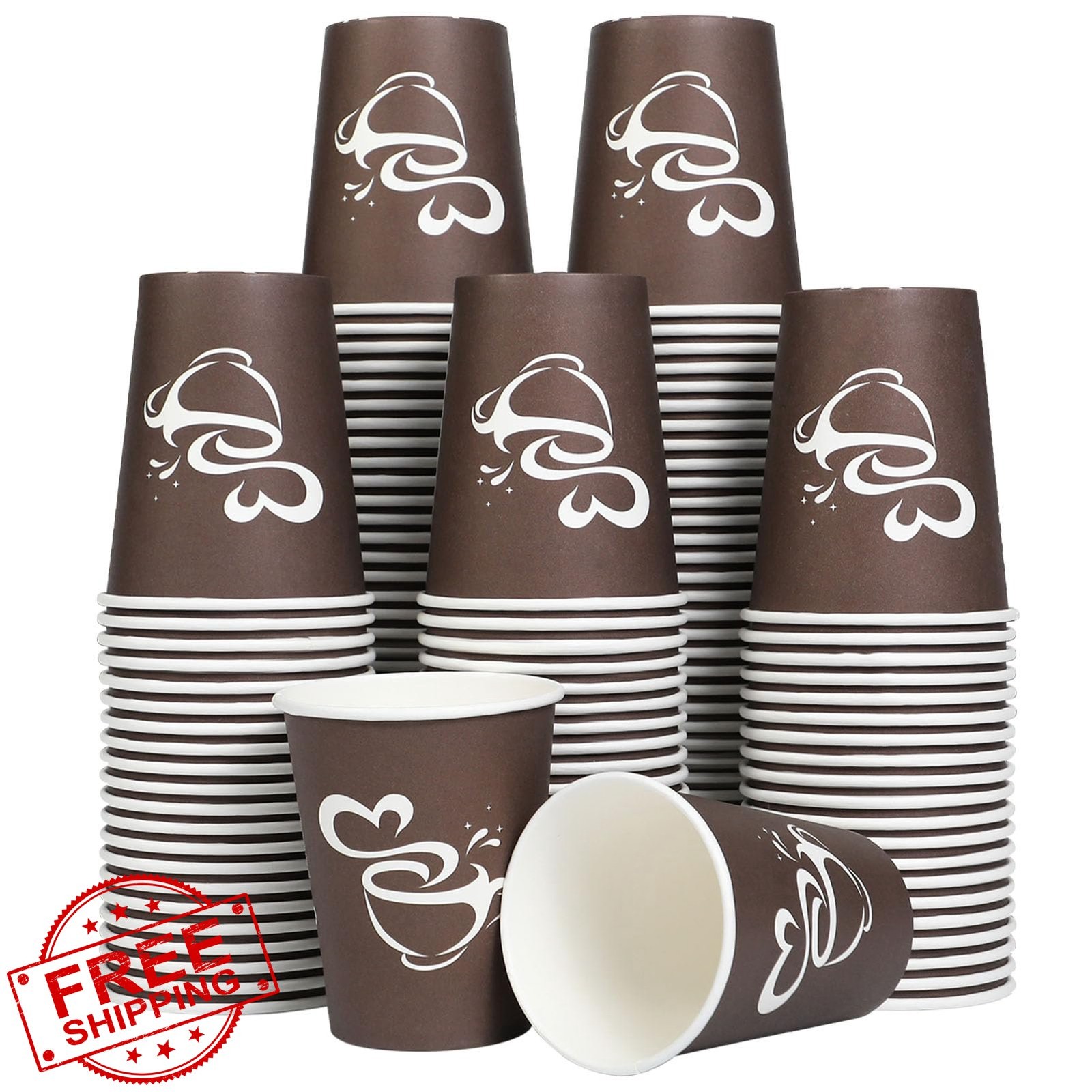 Clawsoff 10oz Paper Coffee Cups 200ct Hot/Cold Drink Party Disposable