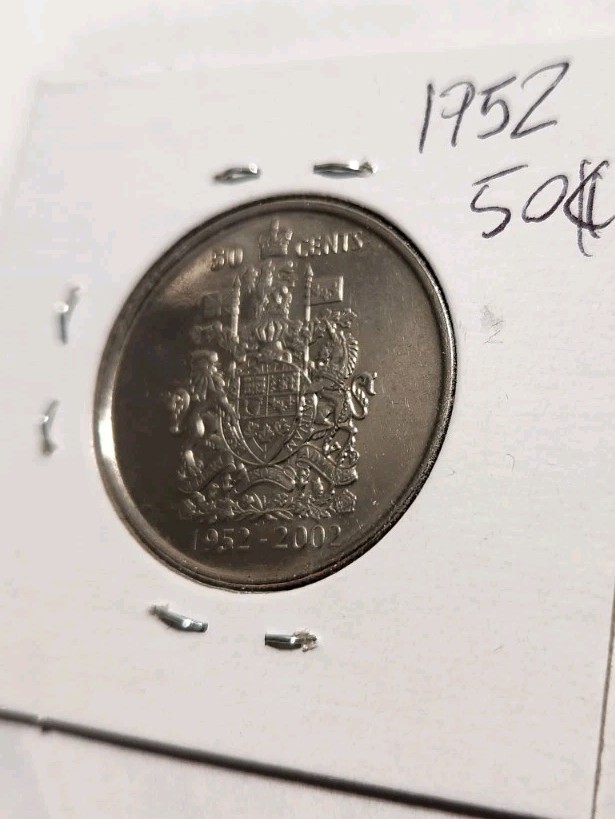 1952-2002 Canada 50 Cent Coin – Nickel – XF / AU – Excellent Condition