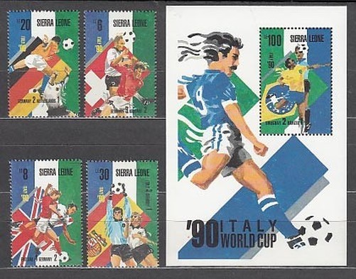 Sierra Leone - Mail Yvert 957/60+Hb 98 ** Mnh Football Sports