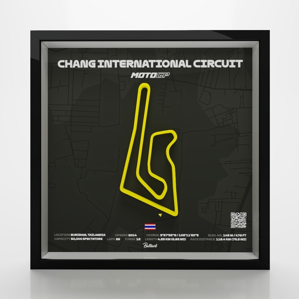 Chang International Circuit MotoGP 3D Shadow Box – Motorcycle Racing Wall Art