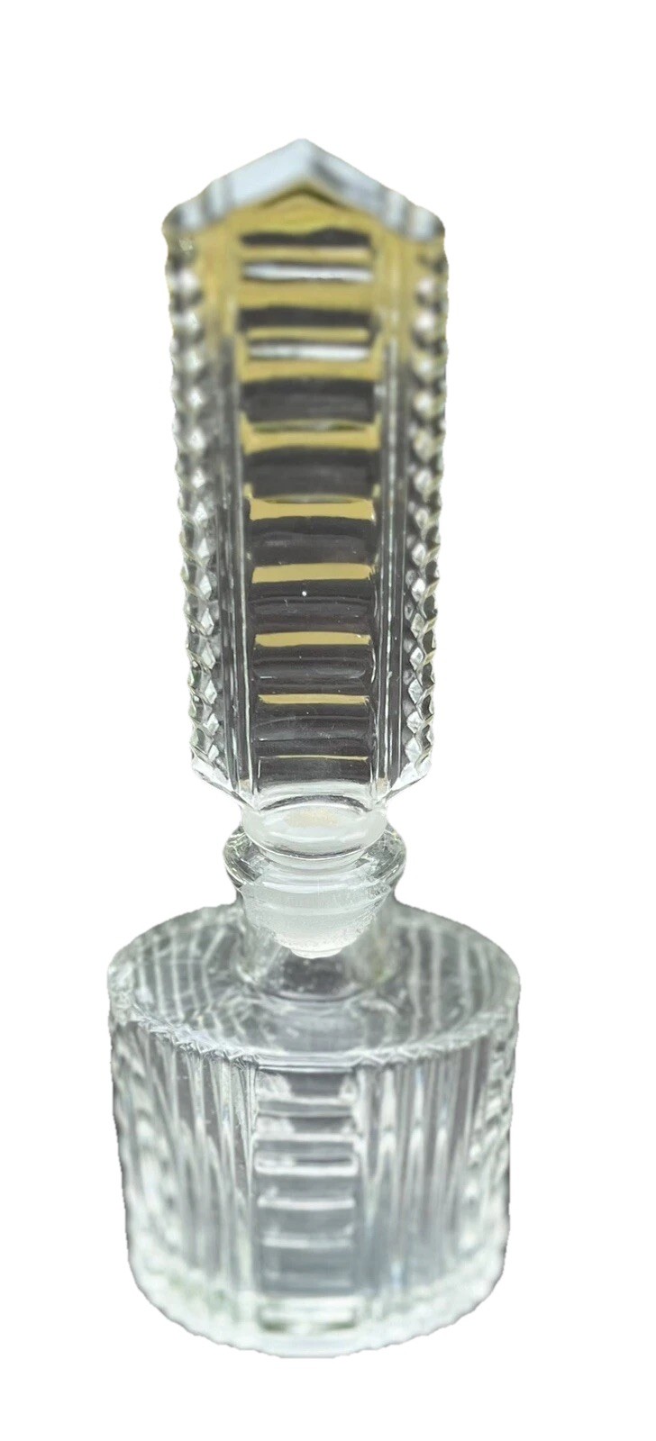 Perfume Bottle GIFT Pressed Glass Art Deco 2 Piece VTG 1930's EXQUISITE EUC