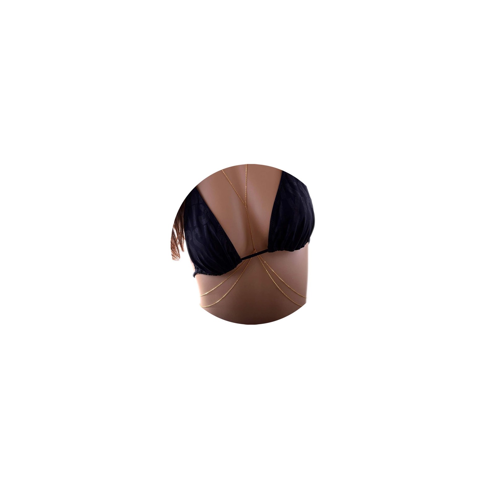 14K Gold Plated Sexy Body Chains for Women, Layered Rhinestone Large, 