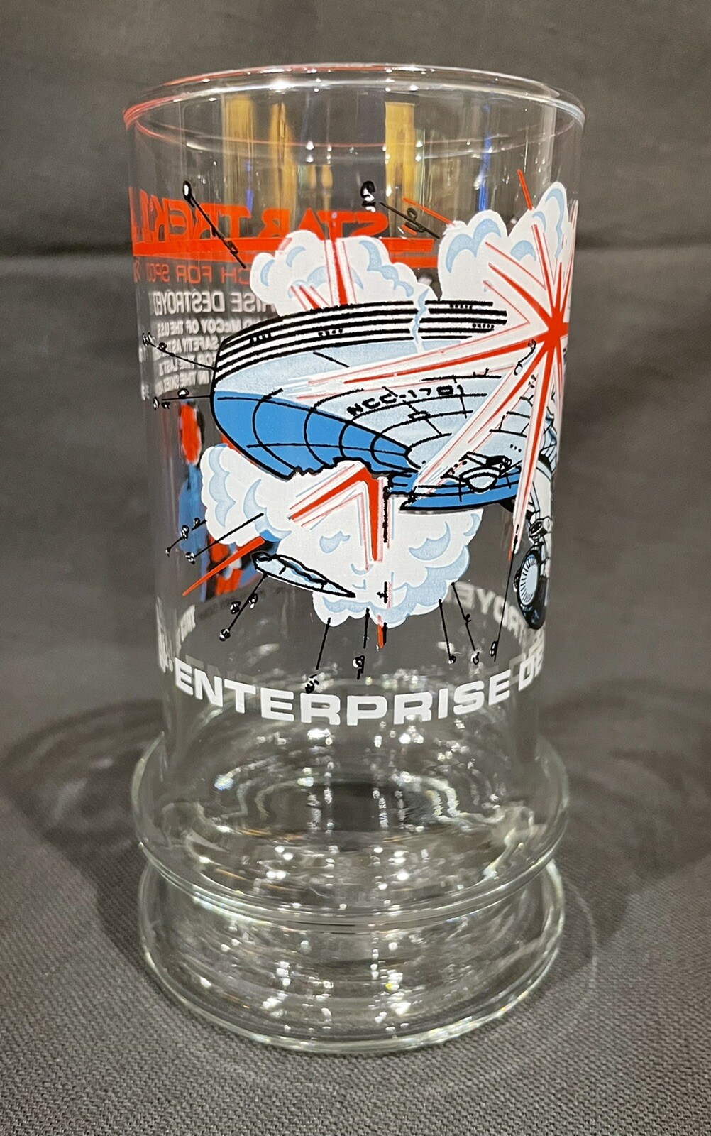 VINTAGE 1984 Star Trek Enterprise Destroyed Taco Bell Glass