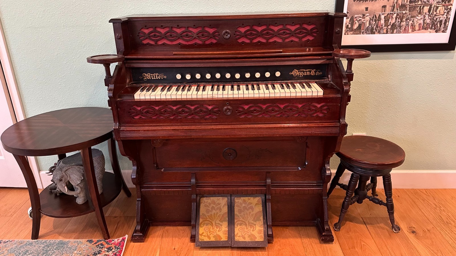 Antique pump organ by Miller Organ Co. Lebanon, PA 