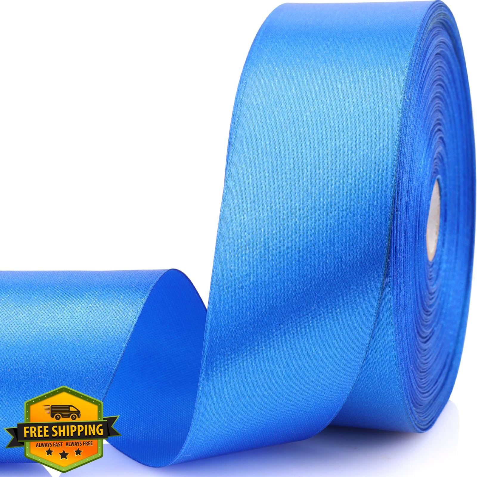 NISDOCF 1.5" Blue Satin Ribbon, 60 Yards for Crafts and Gifts