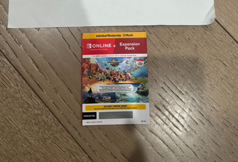 Nintendo Switch Online + Expansion Pack Individual Membership 12 Month Key Card