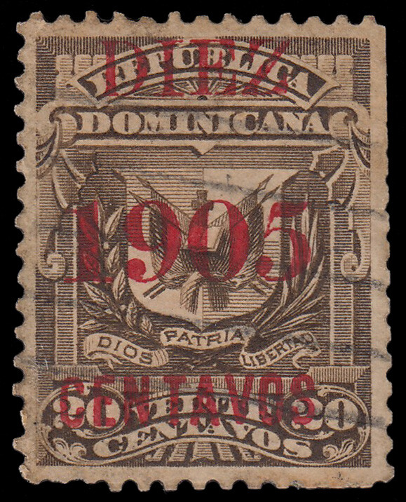 Rep. Dominicana 132 1905 Stamps From 1885-91 With Overprint Used