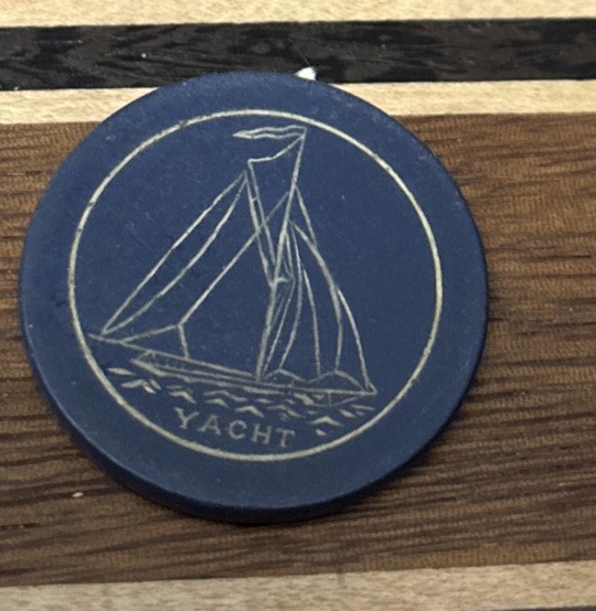 VINTAGE Engraved CLAY CASINO Yacht NCV casino gaming poker chip