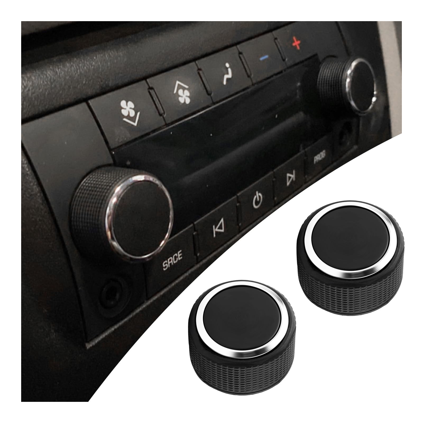 2PCS Car Volume Knob for Rear Audio Replacement OEM 1.01*1.01*0.62 inch 