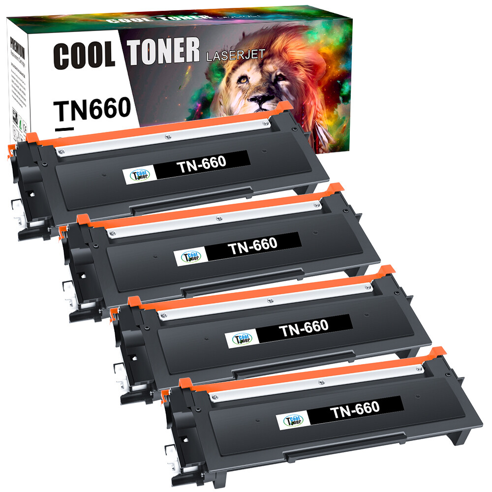 4 Pack High Yield TN660 Toner Cartridge For Brother MFC-L2700D DCP-L2540DW TN630