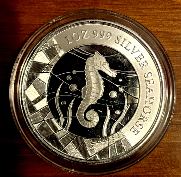 2018-Samoa-SEAHORSE-1 oz 0.999 silver-BU in capsule