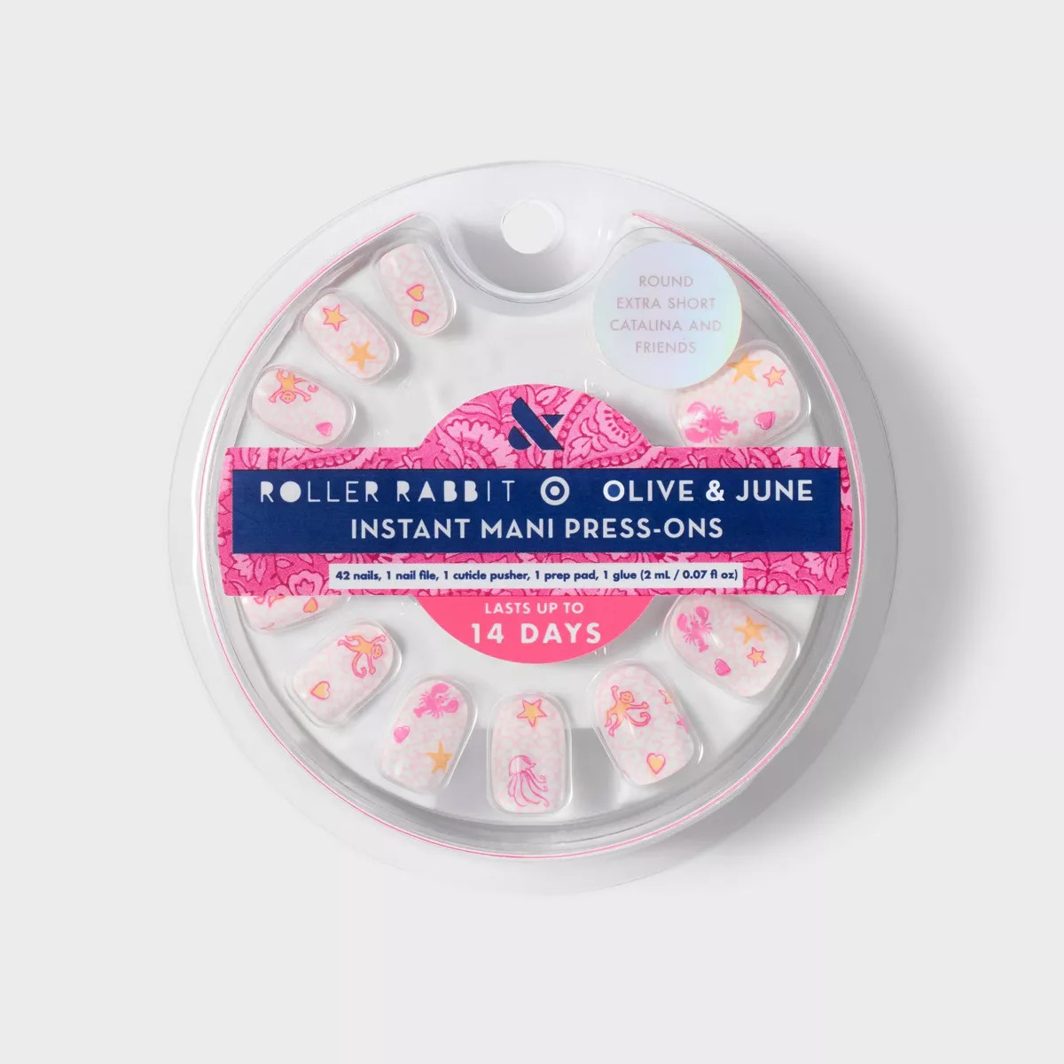 Roller Rabbit X Target - Olive & June Press-On Fake Nails - XS round - Sea Life 