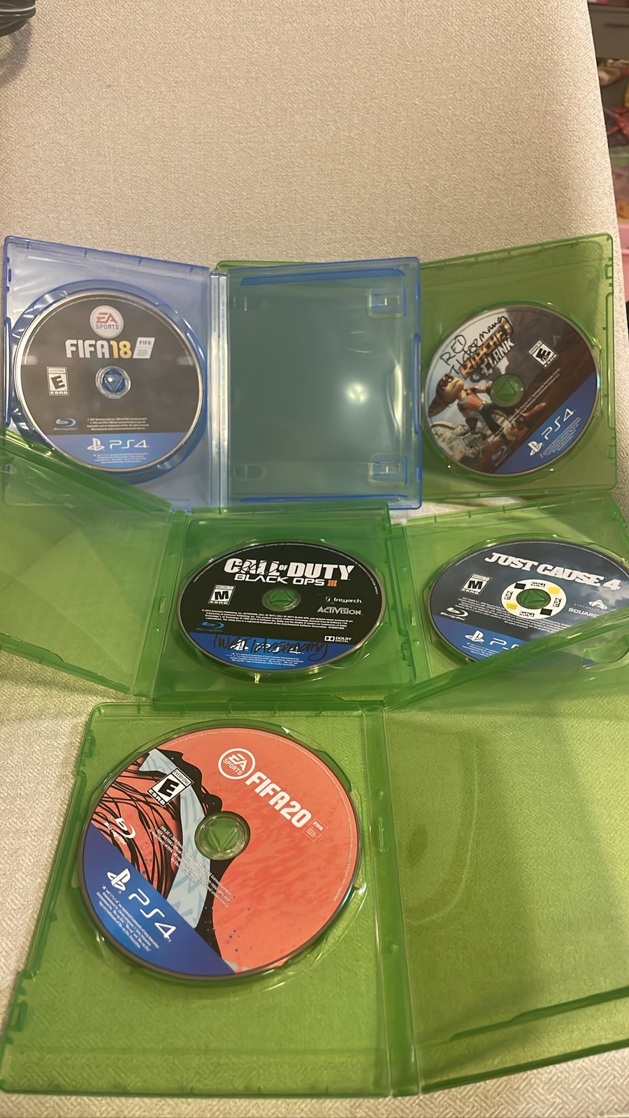 PS4 Game Lot: FIFA 18 20, Just Cause 4, CoD BO3