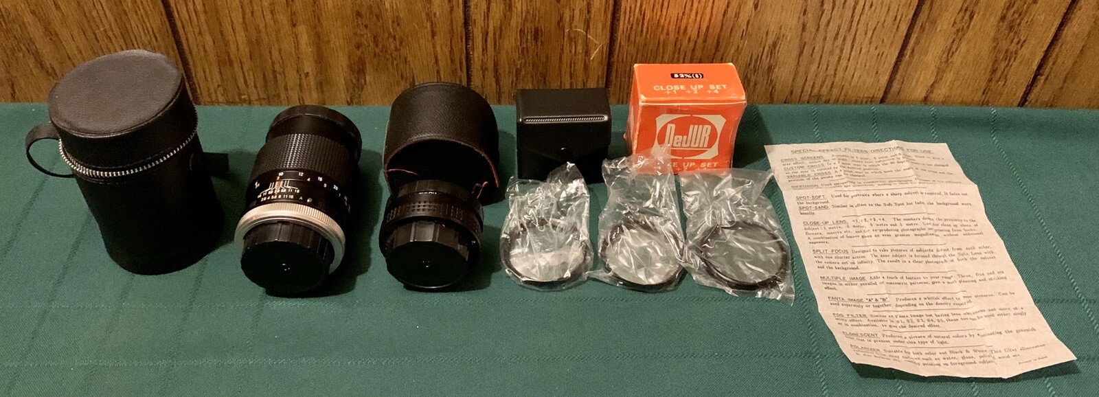 3 Vtg DEJUR Photography Camera Lens CLOSE UP SET Automatic 1:2.8 Teleconverter