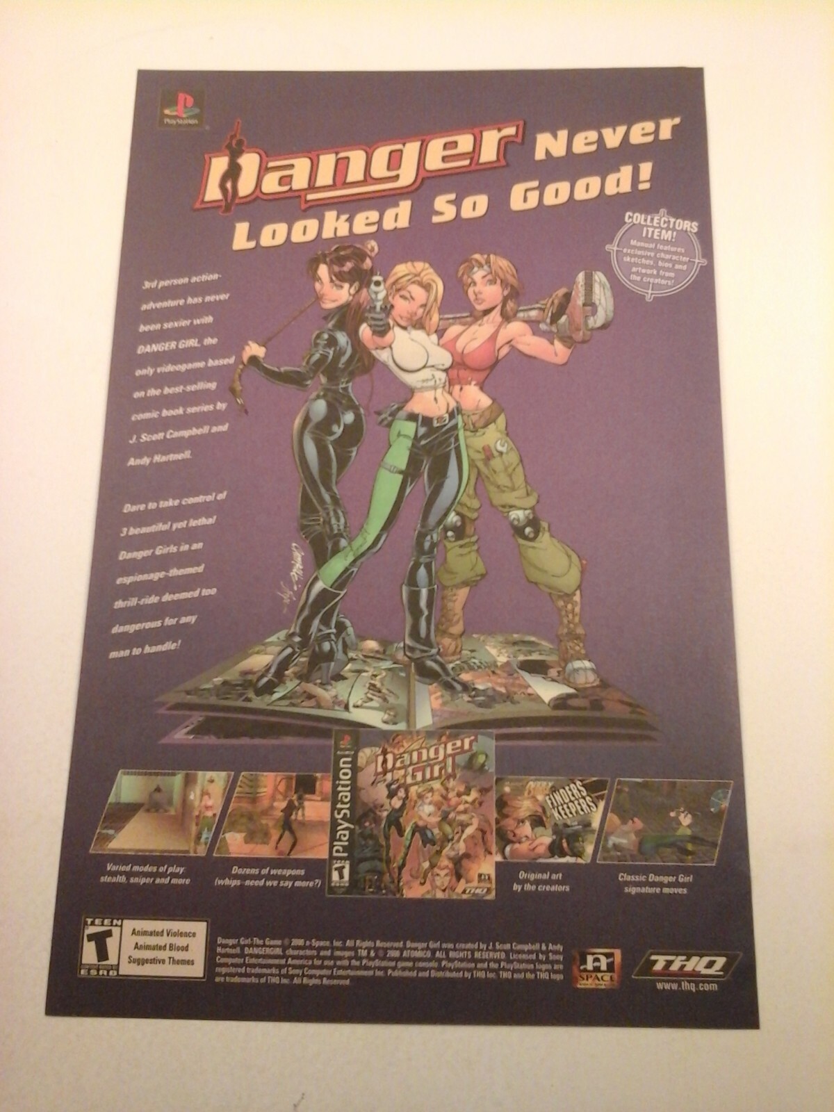 2000 Video Game Print Ad - DANGER GIRL - PS1 - THQ