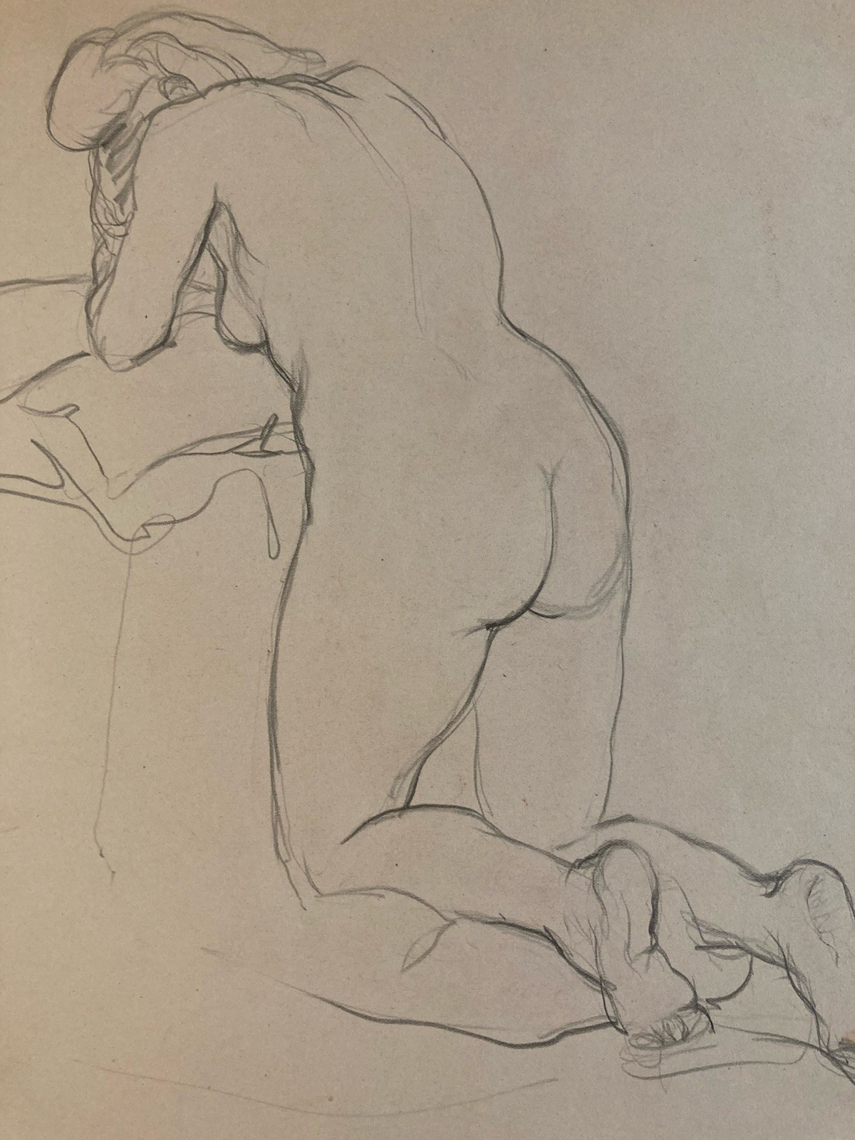 Beautiful Drawing 1900 Pencil Naked Woman Nude Prostitute IN The Taste Of