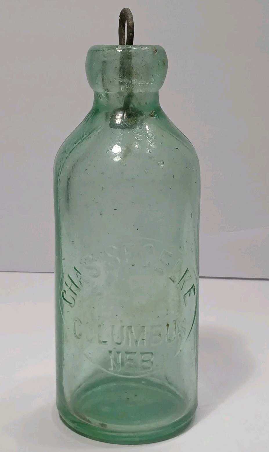 1880s Rare Vintage Antique Columbus Nebraska Bottle Blob Top Soda Bottle STOPPER