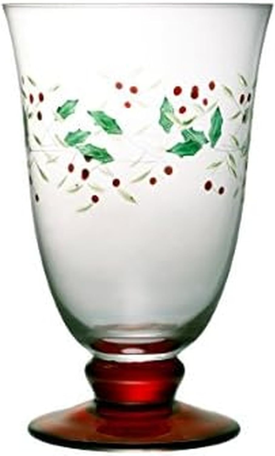 Winterberry Holiday Goblets, Set of 4, 14 Ounce, Clear