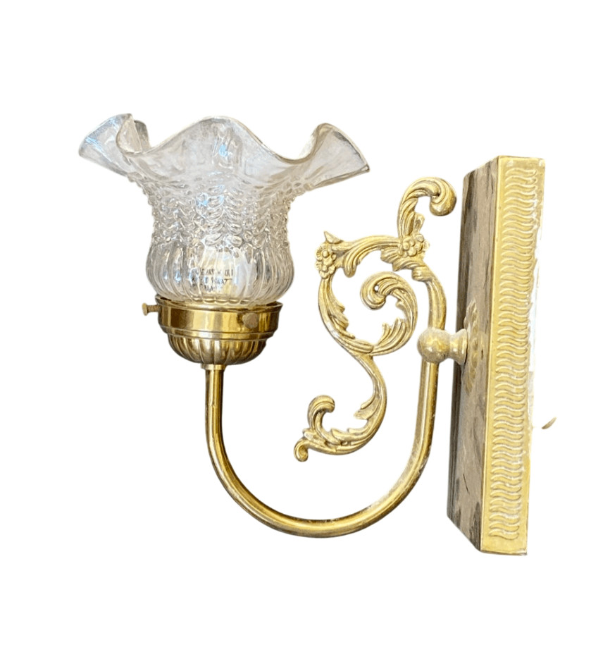Vintage French Style Lacquered Brass Wall Sconce