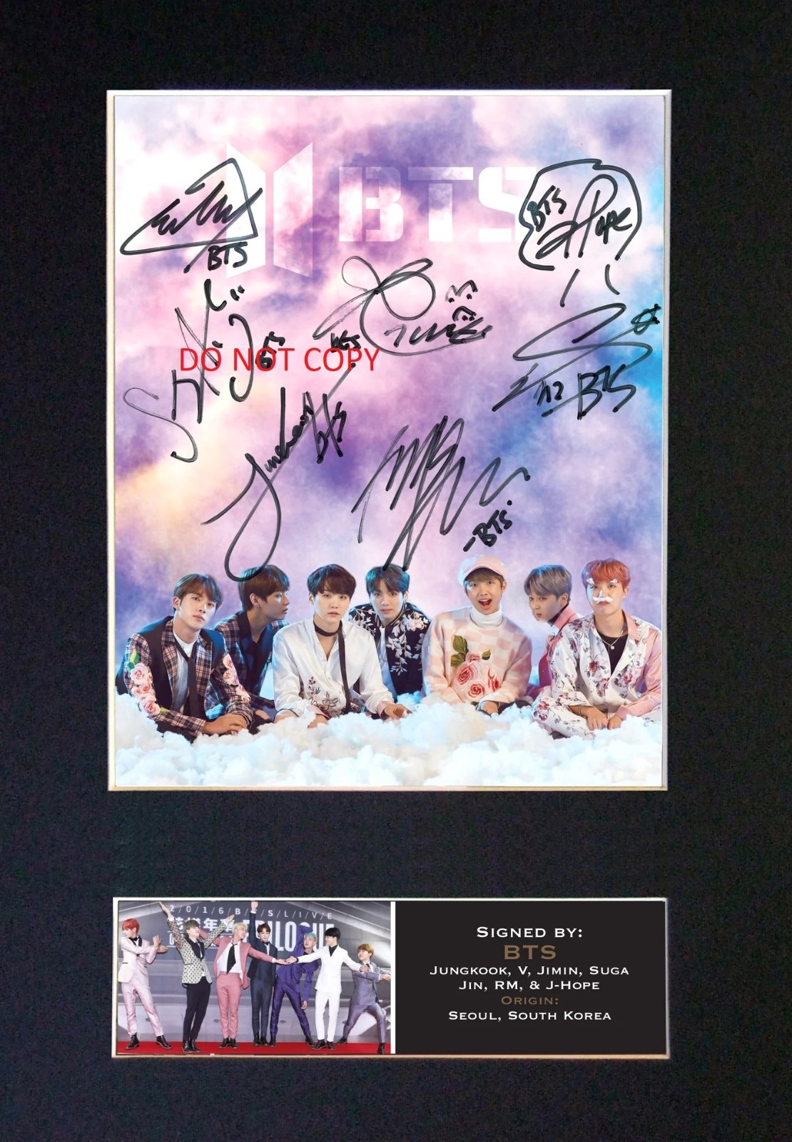 BTS - BANGTAN BOYS Signed 8x10 Reprint Photo #3 !!