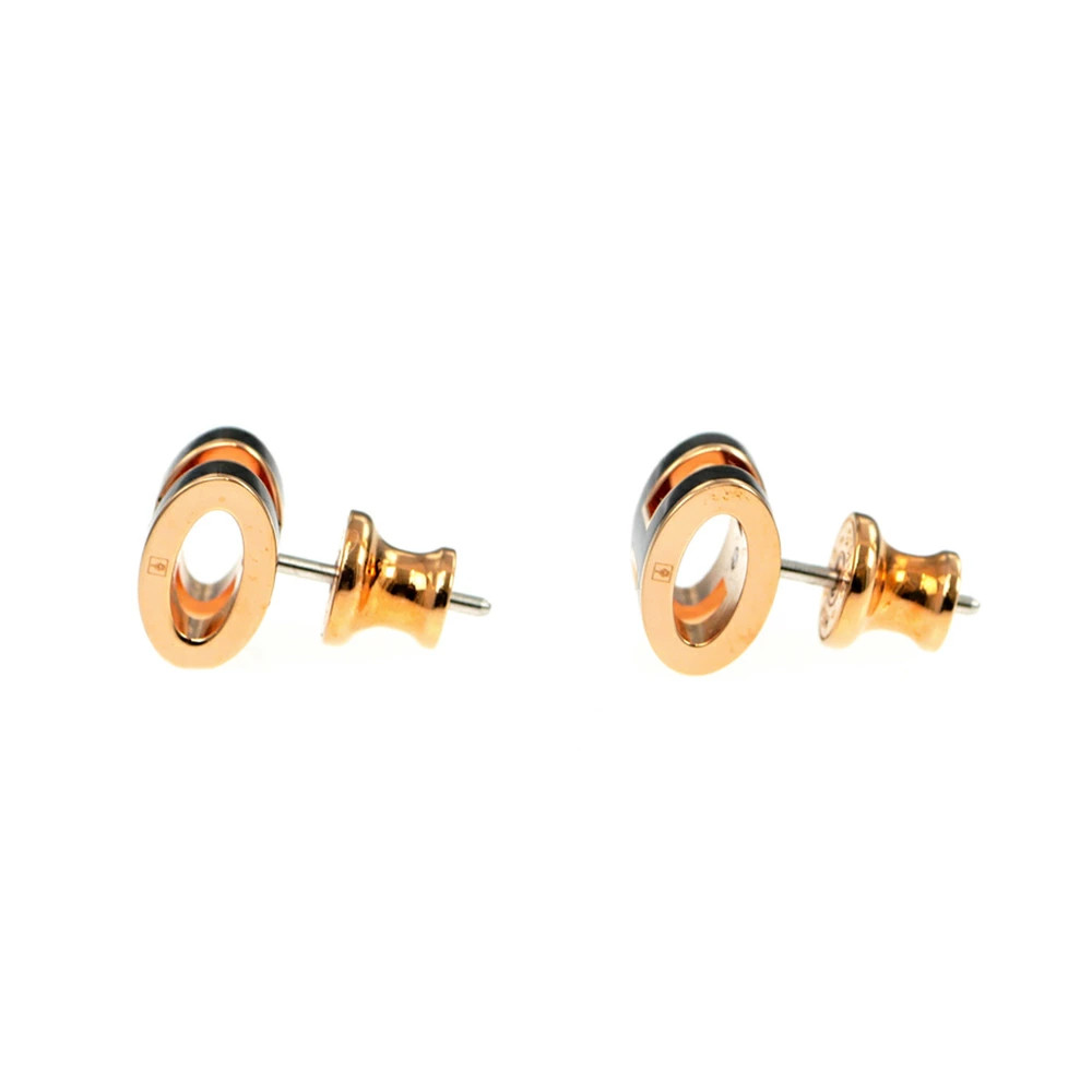 HERMES Earrings Pop Ash Pair Black Rose Gold Hardware Jewelry Others Used