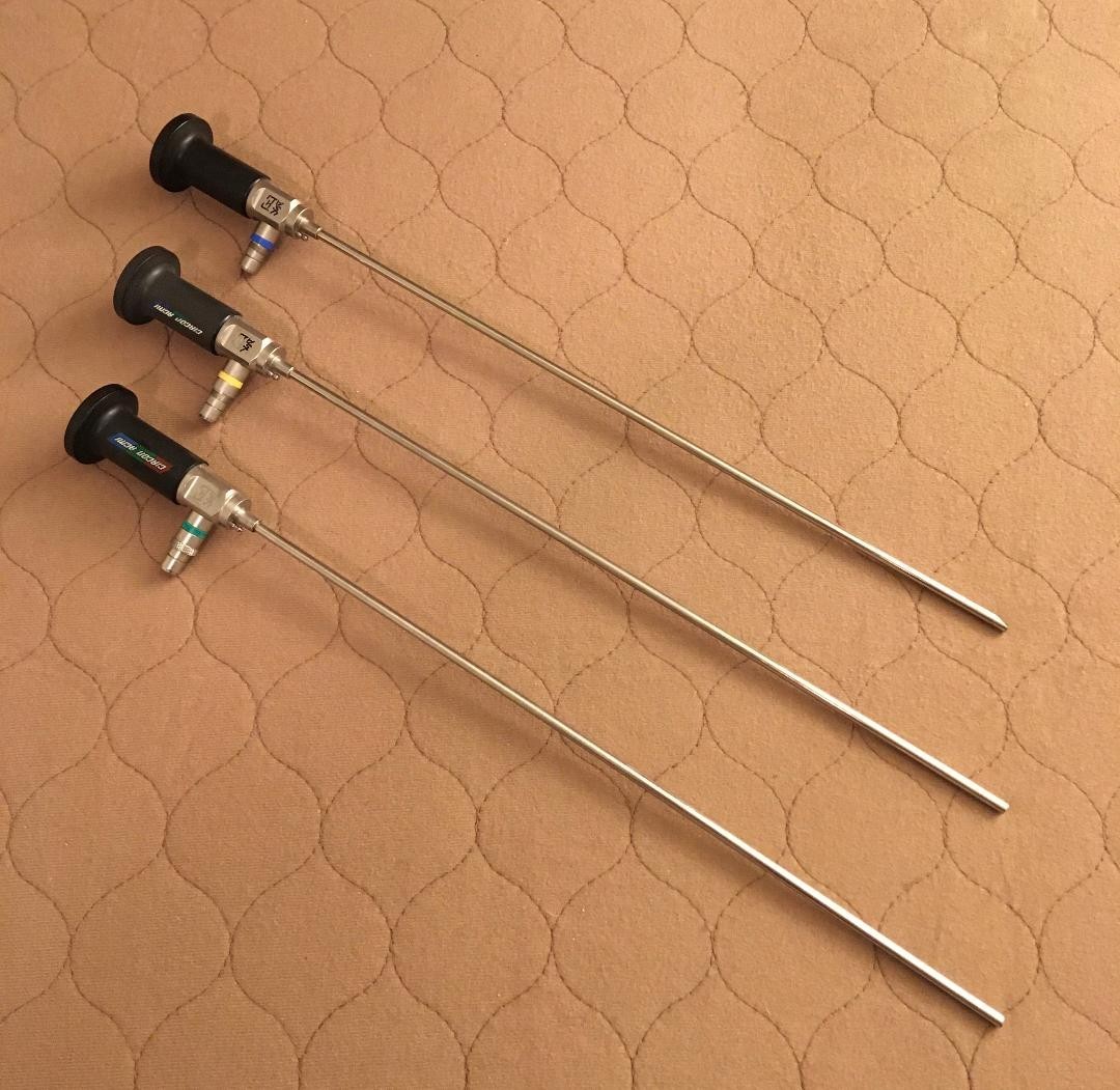 Set of 3 Circon ACMI M3 Cystoscope - 4mm x 11.75"   0, 12, & 70 Degree Endoscope