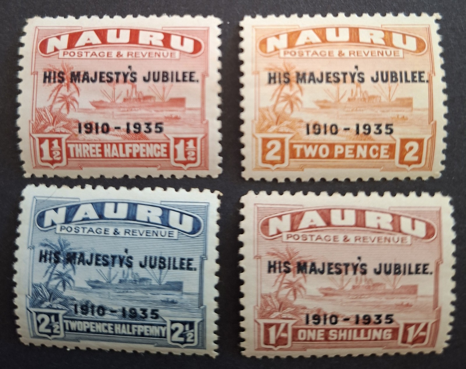 NAURU 1935- MINT HINGED - "KING GEORGE V SILVER JUBILEE OVERPRINTED"