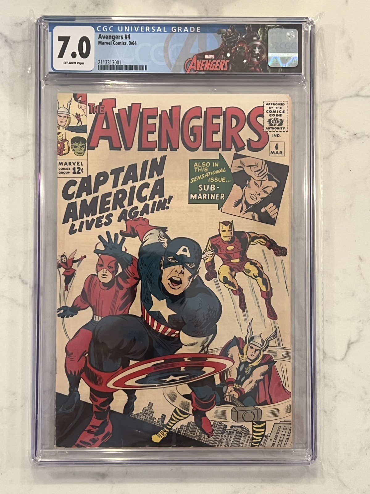 Avengers #4 (Marvel, 1964) CGC 7 First Silver Age Appearance of Captain America