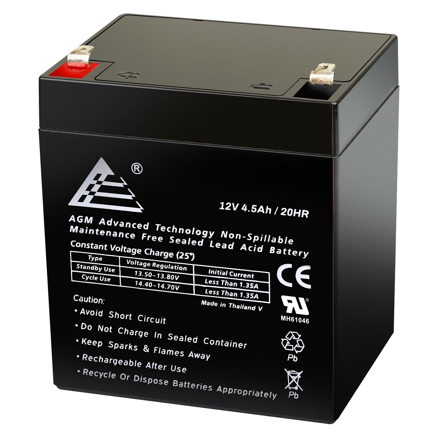 12V 4.5Ah Sealed Lead Acid Battery ECI Power