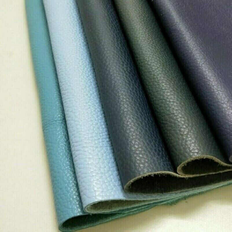 Matt First Layer Cowhide Genuine Real Leather Fabric Hide Cut Scrap Blue Navy