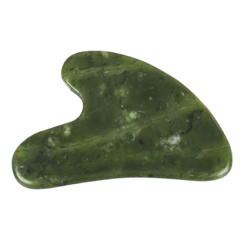 Helu Jade Gua Sha Tool Xiuyan Jade Heart-Shape Massager Neck Massage Guasha Beau