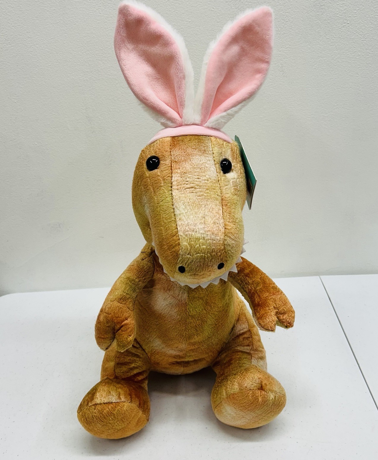 Hug Me Dinosaur T-Rex with Bunny Ears Easter Stuffed Animal Plush 14"