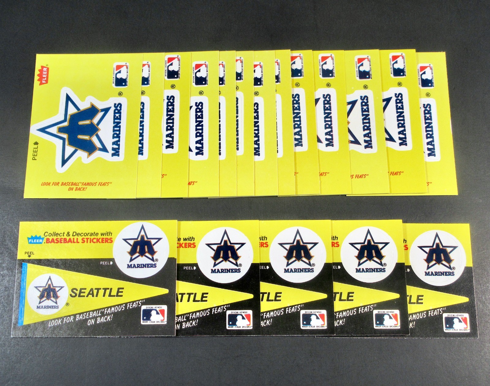 Fleer Baseball Team Stickers - Seattle Mariners (1986) - Lot of 18