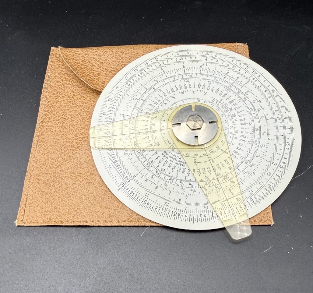 Vintage Gilson Circular Midget Slide Rule 1931 1936 USA Calculator Disk 4 1/4"