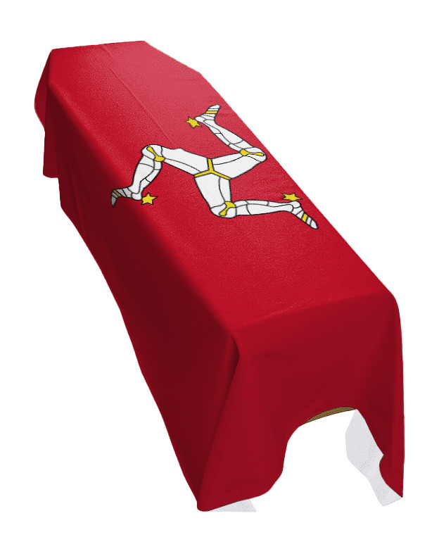 Isle of Man Coffin Drape Flag - Premium Quality and Made To Order in the UK