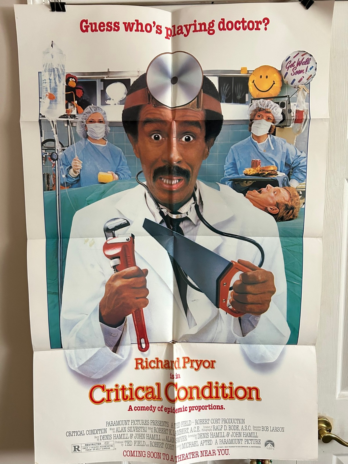 Critical Condition Original Vintage SUBWAY Movie Poster 1986 29.5"x44.5"