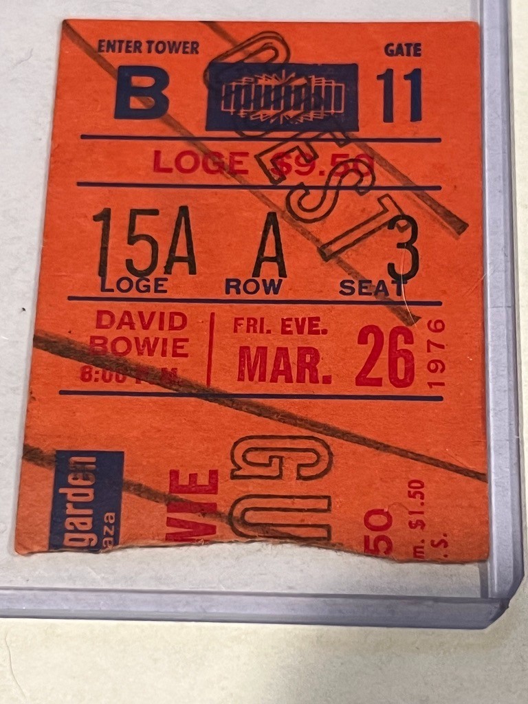 David Bowie March 26 1976 Madison Square Garden Ticket Stub